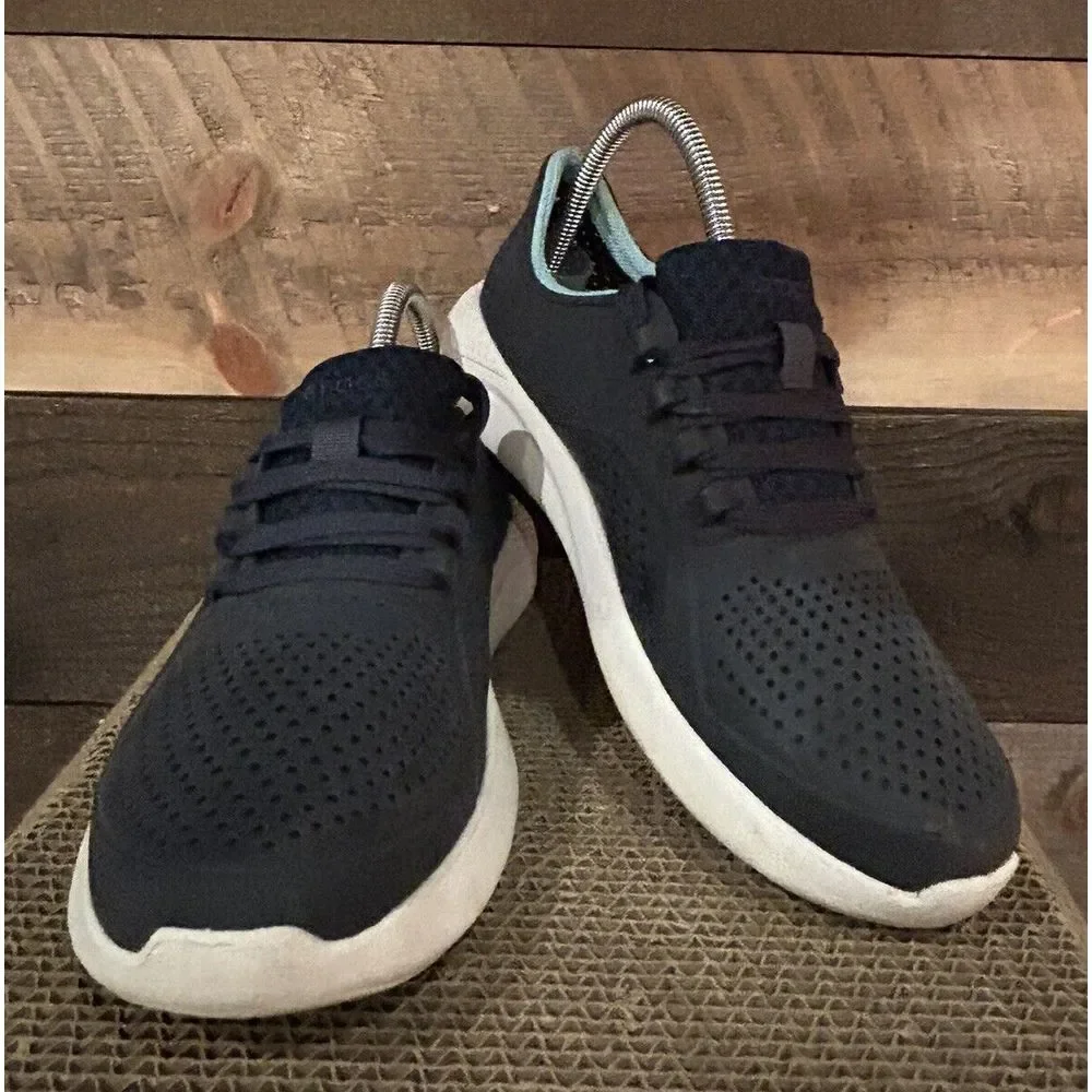 Crocs‎ LiteRide Pacer Women's Size 8 Blue Comfort Lace Up Sneakers Shoes 205234
